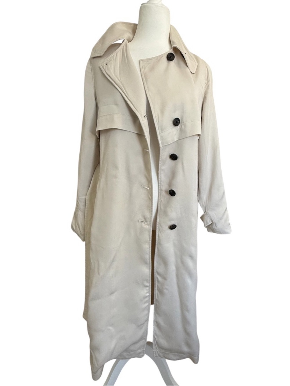 Banana Republic TENCEL Lyocell Lightweight Belted Trench Coat XS - Picture 3 of 13